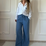 Pantalon gaze de coton bleu lacomy zelia peace n'love april vintage (11)