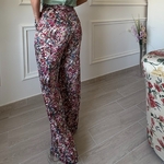 Pantalon tacheté  dans les tons bordeau avec tissu satiné peace nlove