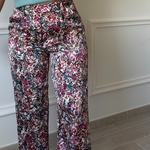 Pantalon tacheté  dans les tons bordeau avec tissu satiné peace nlove.JPEG (3)