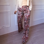 Pantalon tacheté  dans les tons bordeau avec tissu satiné peace nlove.JPEG (6)