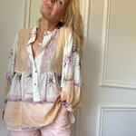VENUS – Blouse en voile de coton palmier beige (2)
