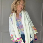 gilet pastel avec écharpe