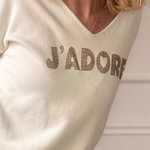 pull april vintage jadore écru paillette doré 1