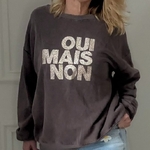 sweat marron délavé oui mais non  april vintage