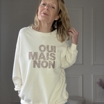 SWEAT APRIL VINTAGE OUI MAIS NON BEIGE PAILLETTE (1)