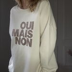 SWEAT APRIL VINTAGE OUI MAIS NON BEIGE PAILLETTE (5)