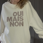 SWEAT APRIL VINTAGE OUI MAIS NON BEIGE PAILLETTE (2)