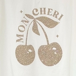inscription mon chéri paillette dorée tee-shirt blanc