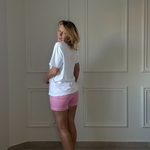 APRIL VINTAGE - MAMAN DAMOUR - TEE SHIRT BLANC INSCRIPTION PAILLETTE ROSE (5)