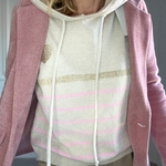 APRIL VINTAGE - PULL COEUR - CLARA - Pull rayure heart beige-rose (10)