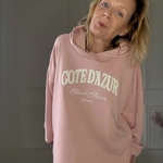 april vintage  Sweat à capuche COTE DAZUR  broderie texturée (2)