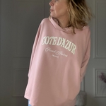 COTE D'AZUR - Sweat à capuche broderie texturée