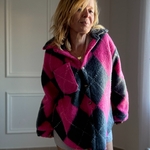 MILANO - APRIL VINTAGE - Veste surchemise oversize argyle rose (18)
