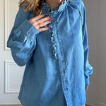CIMINY CHEMISE EN DENIM JEAN BLEU (3)
