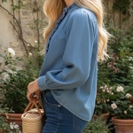 CIMINY CHEMISE EN DENIM JEAN BLEU (4)