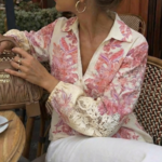 Musy muse chemise broderie fleurs et dentelle
