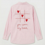 Musy muse chemise rose rayée jeu du morpion (1)