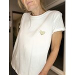 EMME ELLA TEE SHIRT BLANC COEUR DORE
