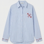 Musy muse chemise bleu rayée jeu du morpion (3)