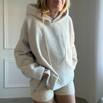 SHORT BEIGE CIMINY EN MAILLE TORSADE COTELE  (14)