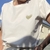 tee shirt blanc cœur or dégradé brodé