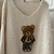 pull doudou carla giannini ourson happy love beige