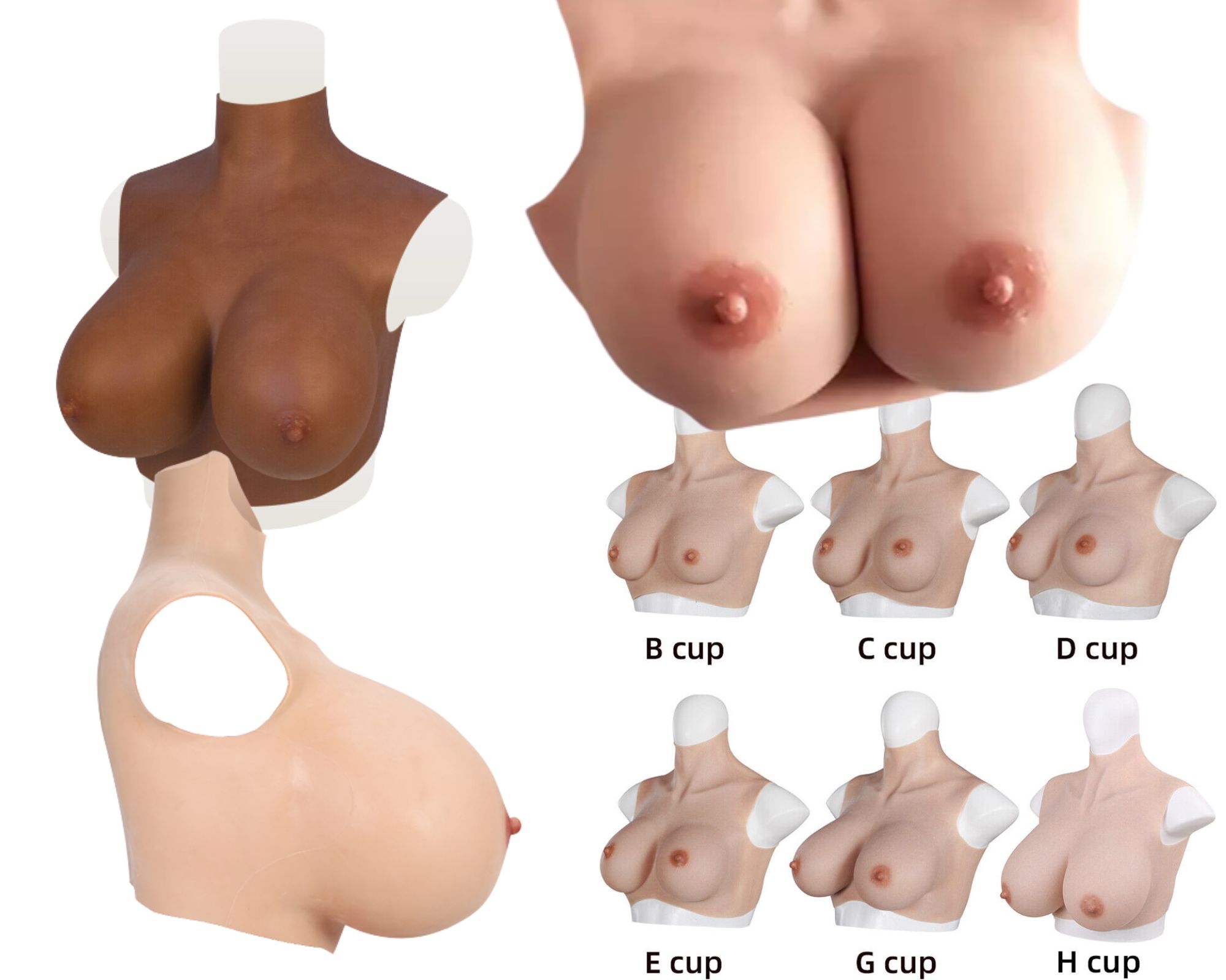 BUSTE FAUX SEINS COLLIER HAUT B AU Z