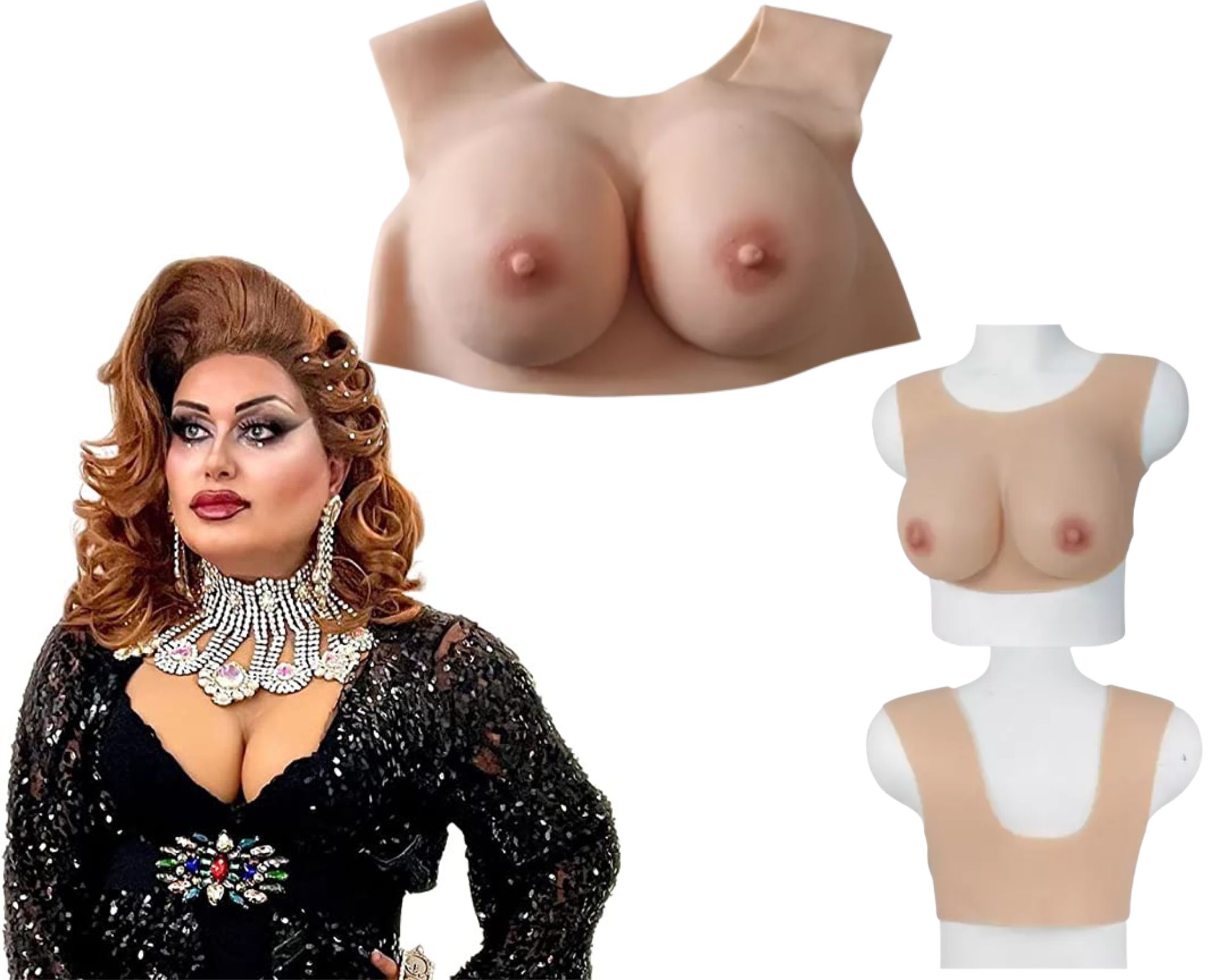 BUSTE FAUX SEINS DOS NU B C D E F G H