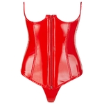 corset vinyl rouge travesti (3)