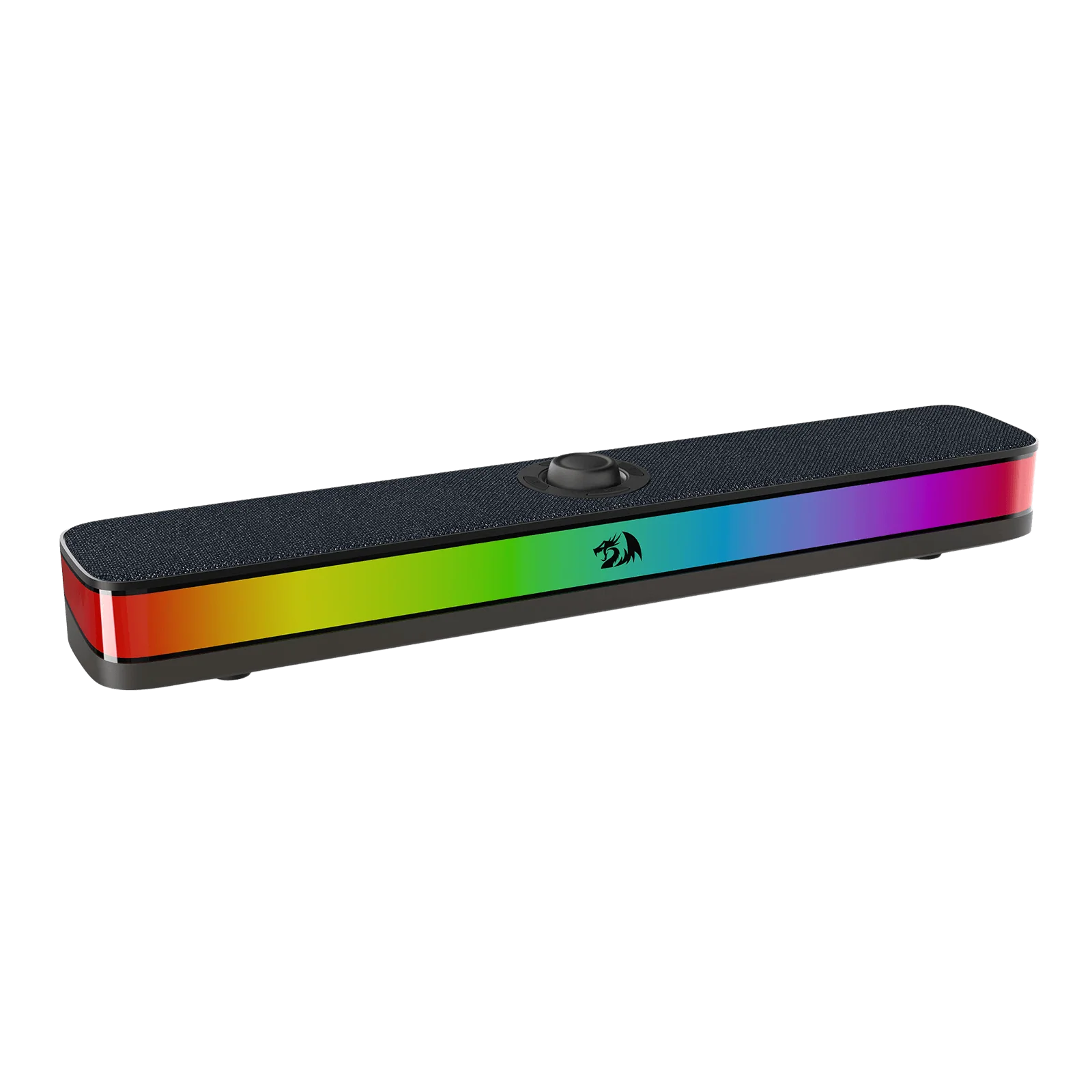Détail du design et de l’éclairage RGB de la barre de son Redragon GS515