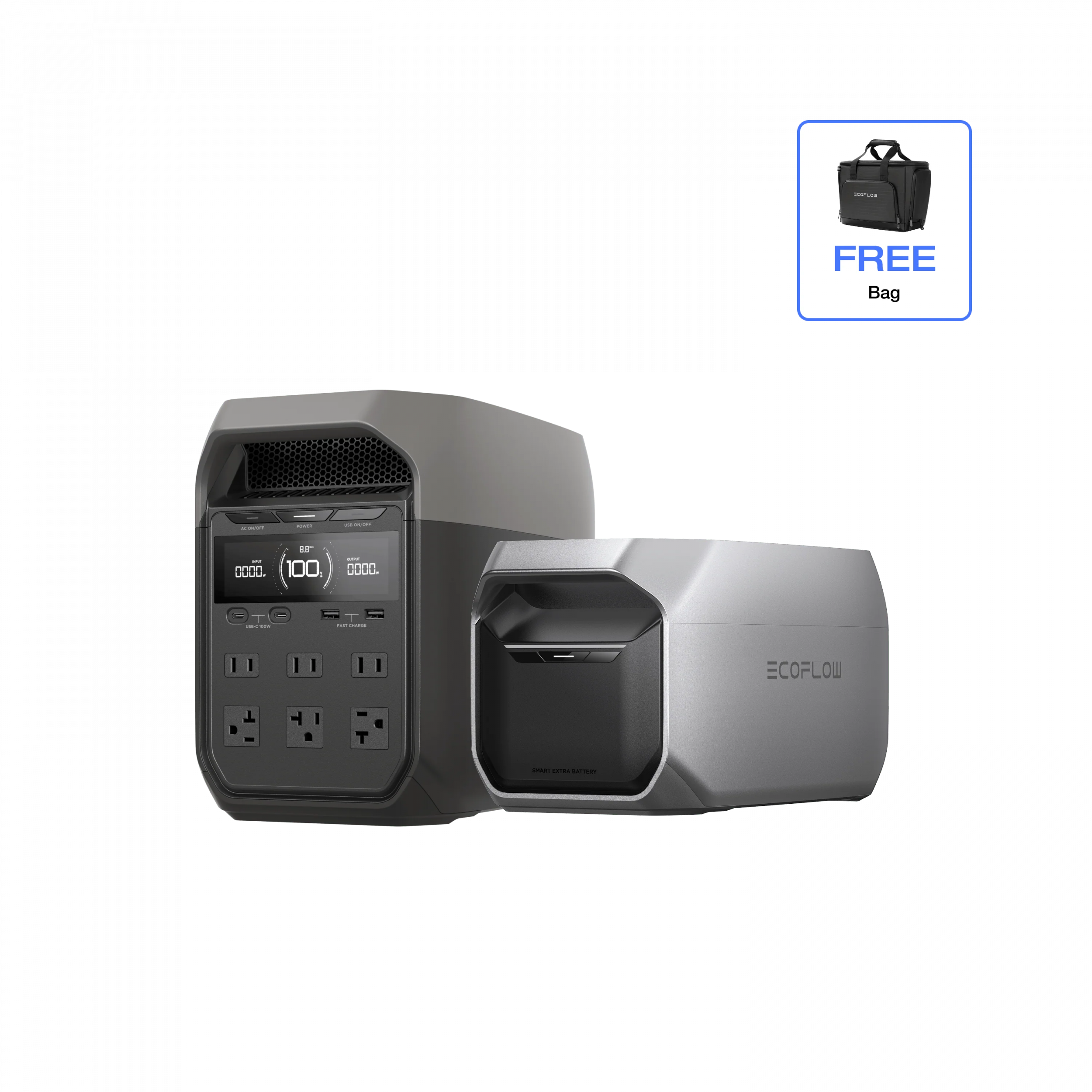 EcoFlow DELTA 3 1500 avec batterie supplémentaire compatible