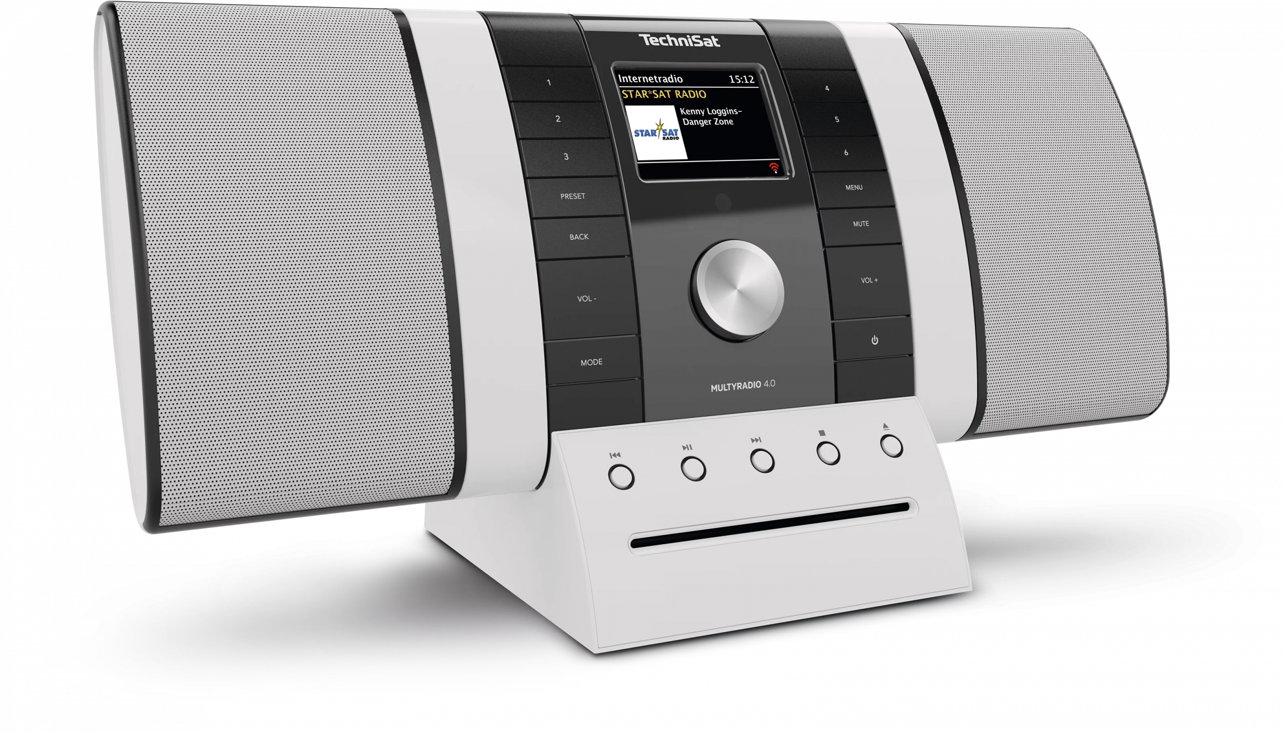 Vue complémentaire de la radio internet TechniSat MULTYRADIO 4.0 noir et blanc