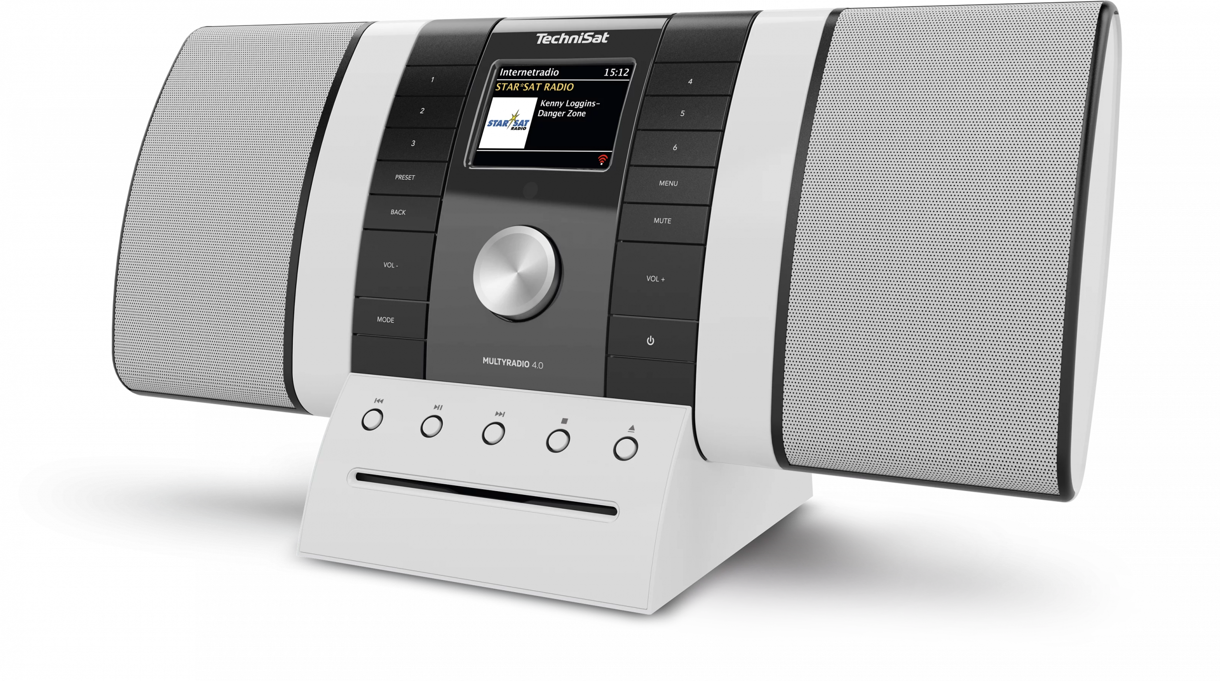 Détail de la radio TechniSat MULTYRADIO 4.0 avec écran couleur et commandes