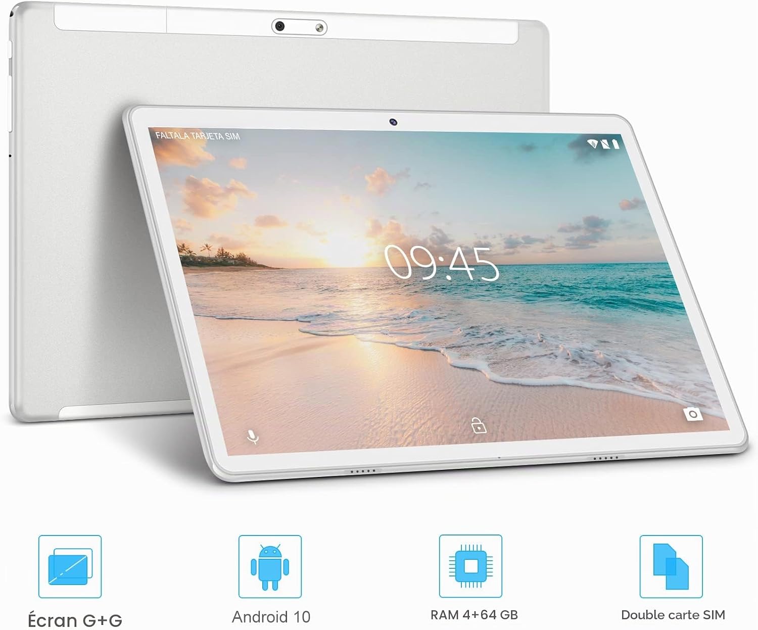 Vue complémentaire de la tablette YESTEL X7 10 pouces Android 10 avec clavier