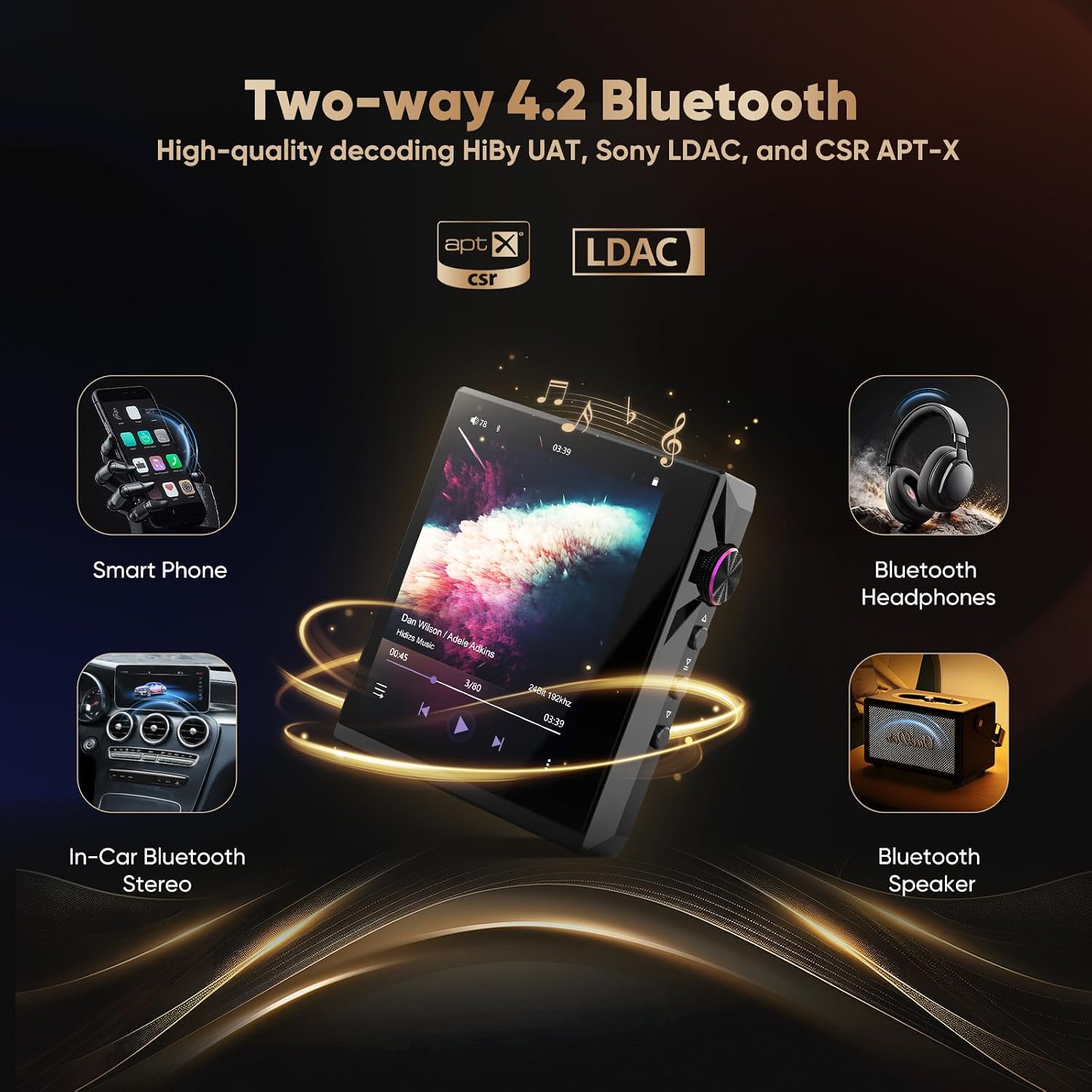 Lecteur audio portable HIDIZS AP80 Pro-X noir avec écran tactile