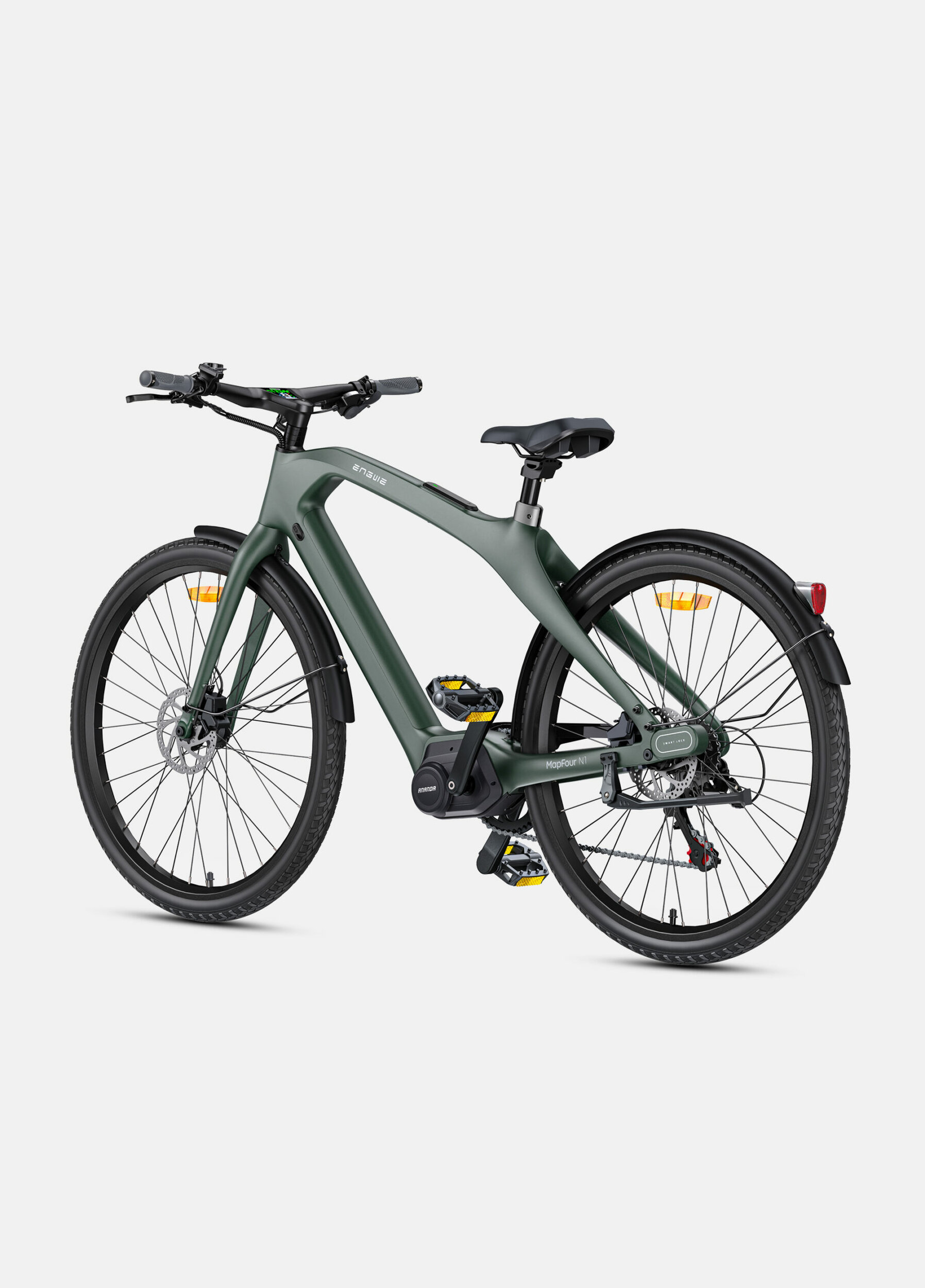 Détail du cadre en carbone du vélo électrique ENGWE MapFour N1 Pro