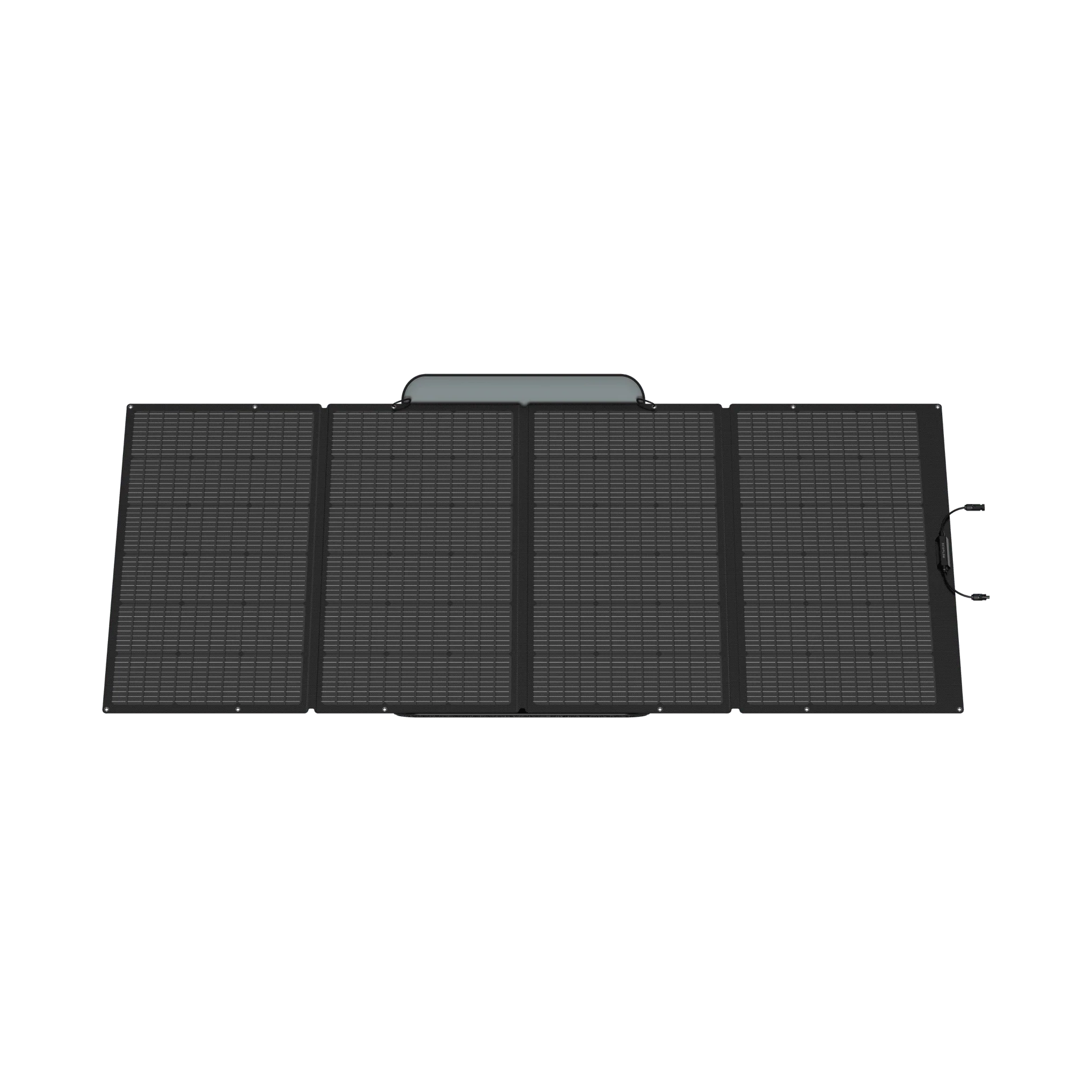 Vue complémentaire du panneau solaire portable pliable EcoFlow 400 W avec son support