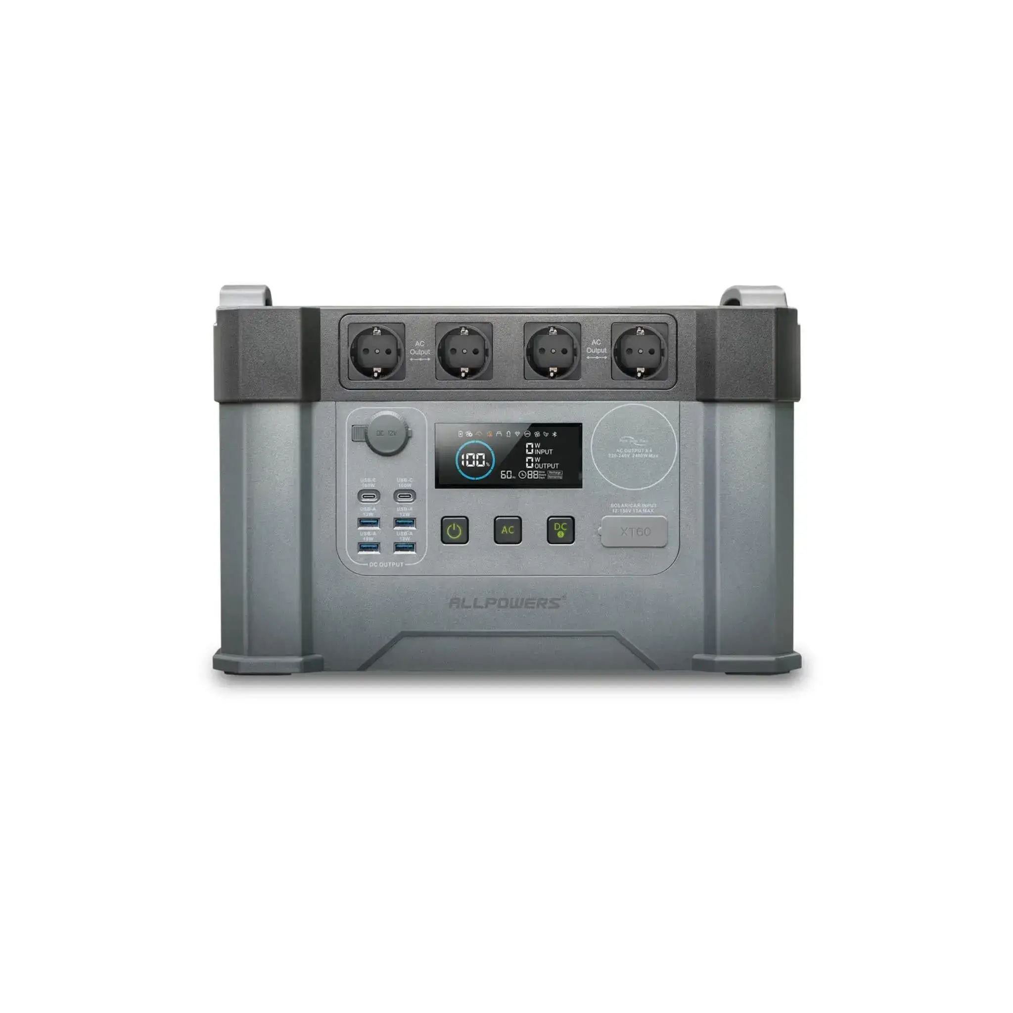 Détail de la station ALLPOWERS S2000 Pro et de ses prises de sortie