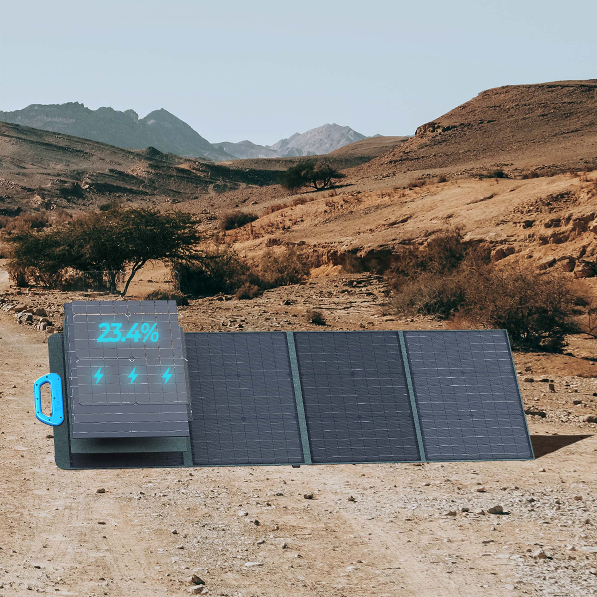 Détail du panneau solaire portable BLUETTI PV120 et de sa conception