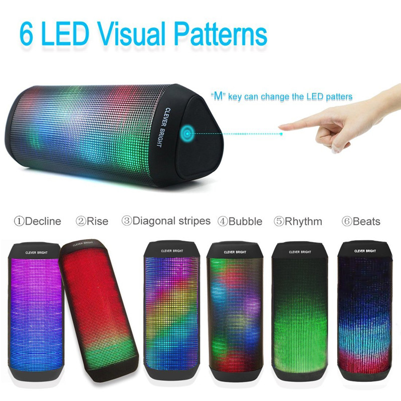 Bluetooth-Haut-Parleur-Portable-LED-Sans-Fil-haut-parleur-Color-Lumi-re-Affichage-Visuel-Mode-Puissant