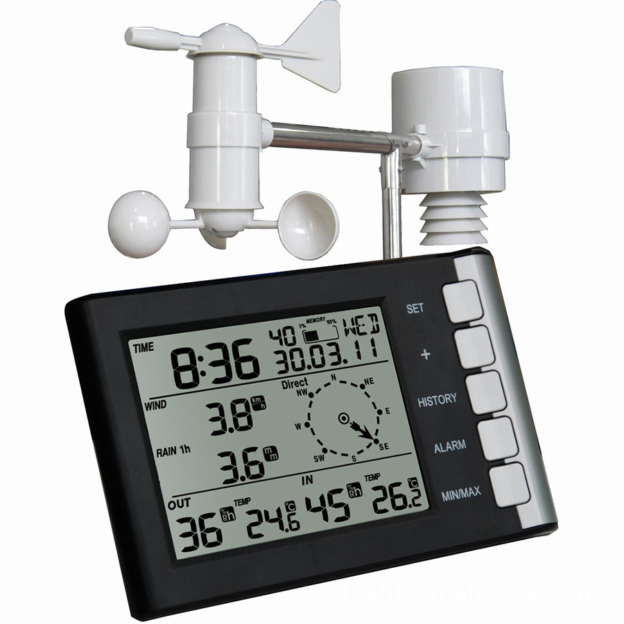 Station-m-t-o-professionnelle-vent-vitesse-direction-du-vent-temp-rature-humidit-pluie-433-mhz