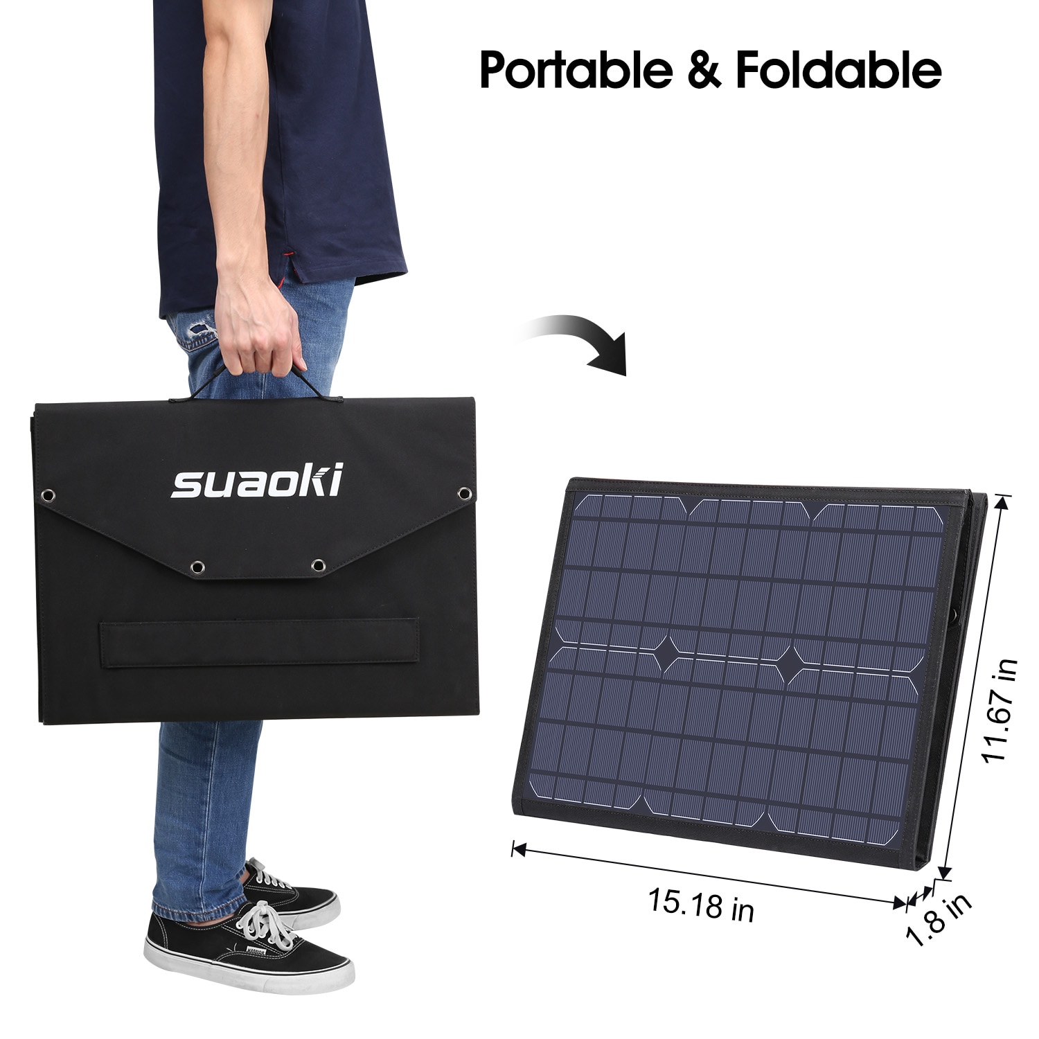  panneau  solaire Suaoki 100W  pliable  maison electricite 