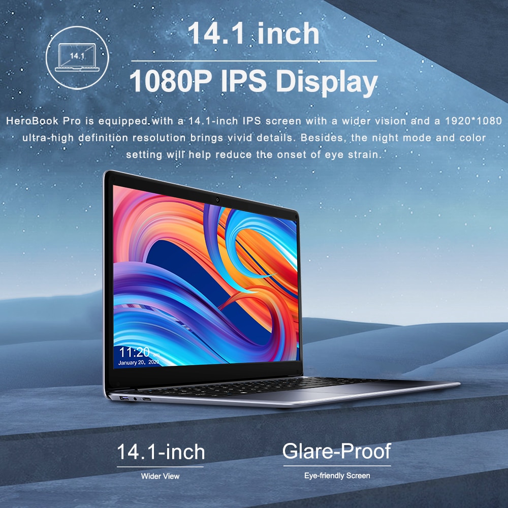 PC portable CHUWI HeroBook Pro avec écran Full HD