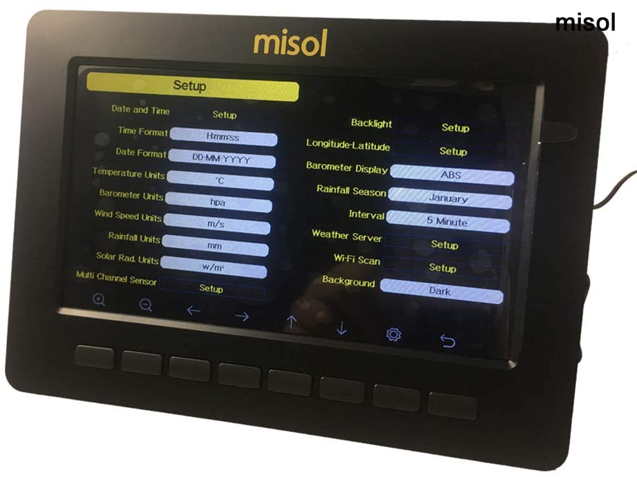 Console de la station météo MISOL avec affichage des relevés