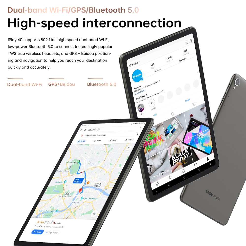 Tablette ALLDOCUBE iPlay 40 avec connectivité 4G et Wi-Fi