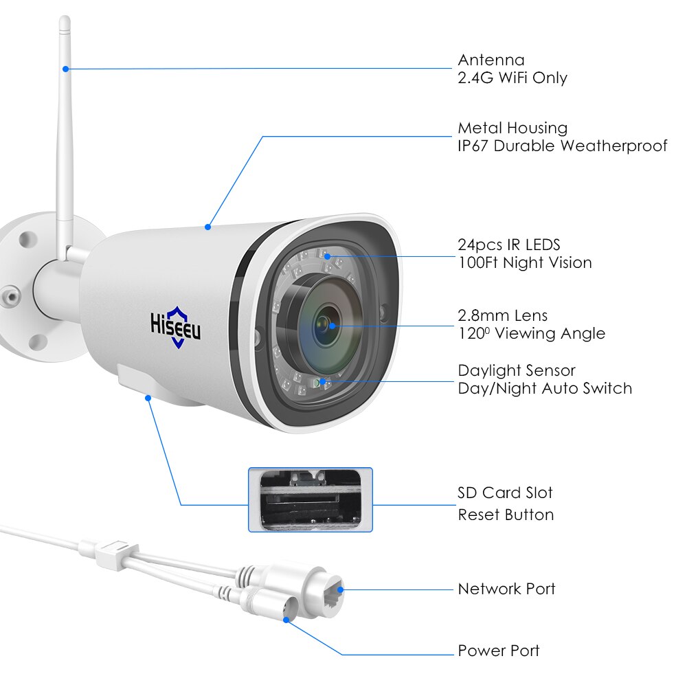 Hiseeu-4K-8MP-5G-WIFI-Sans-Fil-Cam-ra-Carte-SD-Fente-de-S-curit-tanche