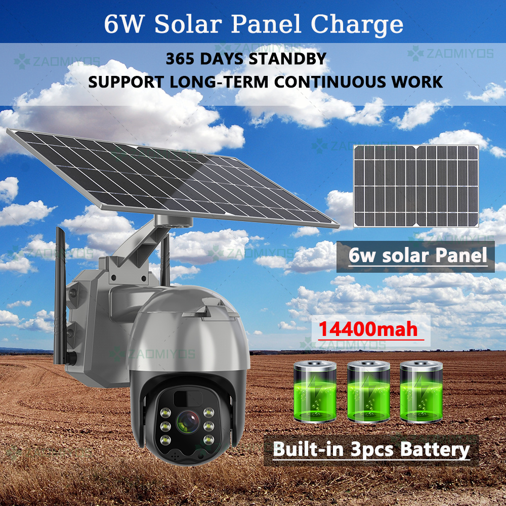 Caméra de surveillance extérieure PTZ 1080p avec alimentation solaire
