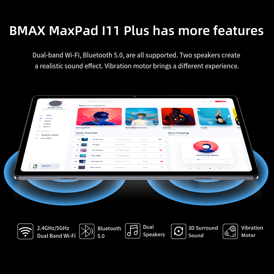 Tablette BMAX MaxPad i11 Plus compatible 4G LTE et Wi-Fi