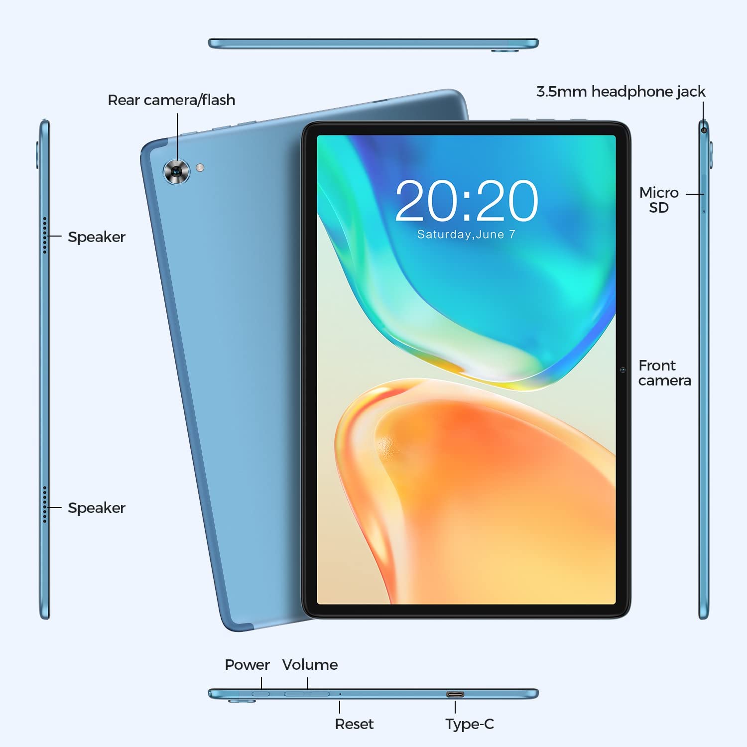 Tablette Teclast M40 Plus avec écran affichant son interface