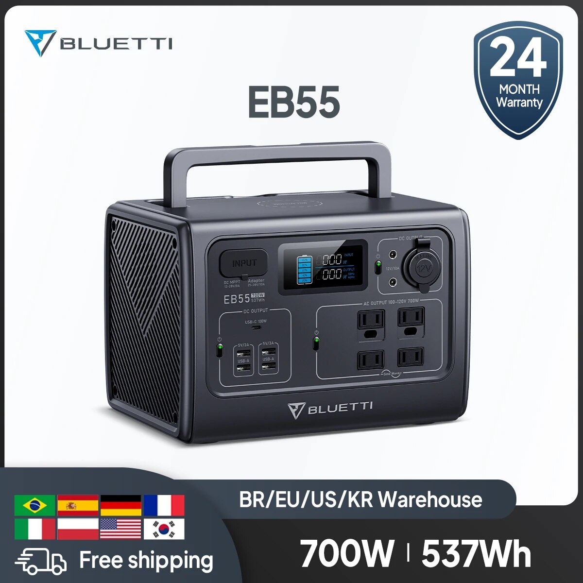 Centrale électrique portable Bluetti EB55 reconditionné